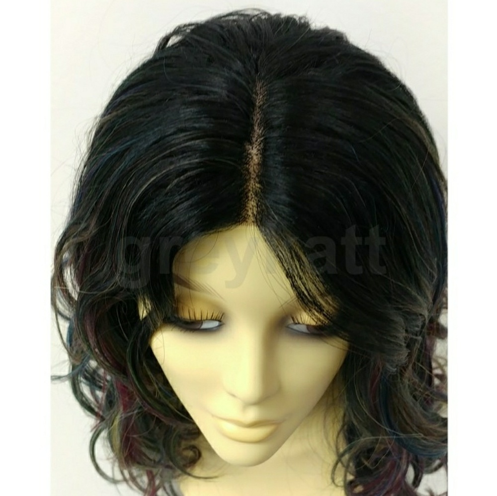 Oil Slick Blue green lace front Heat Safe Wig - Picture 4 of 5